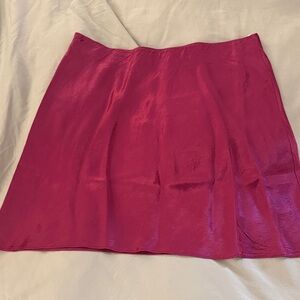Babaton Fuchsia Satin A-Line Skirt